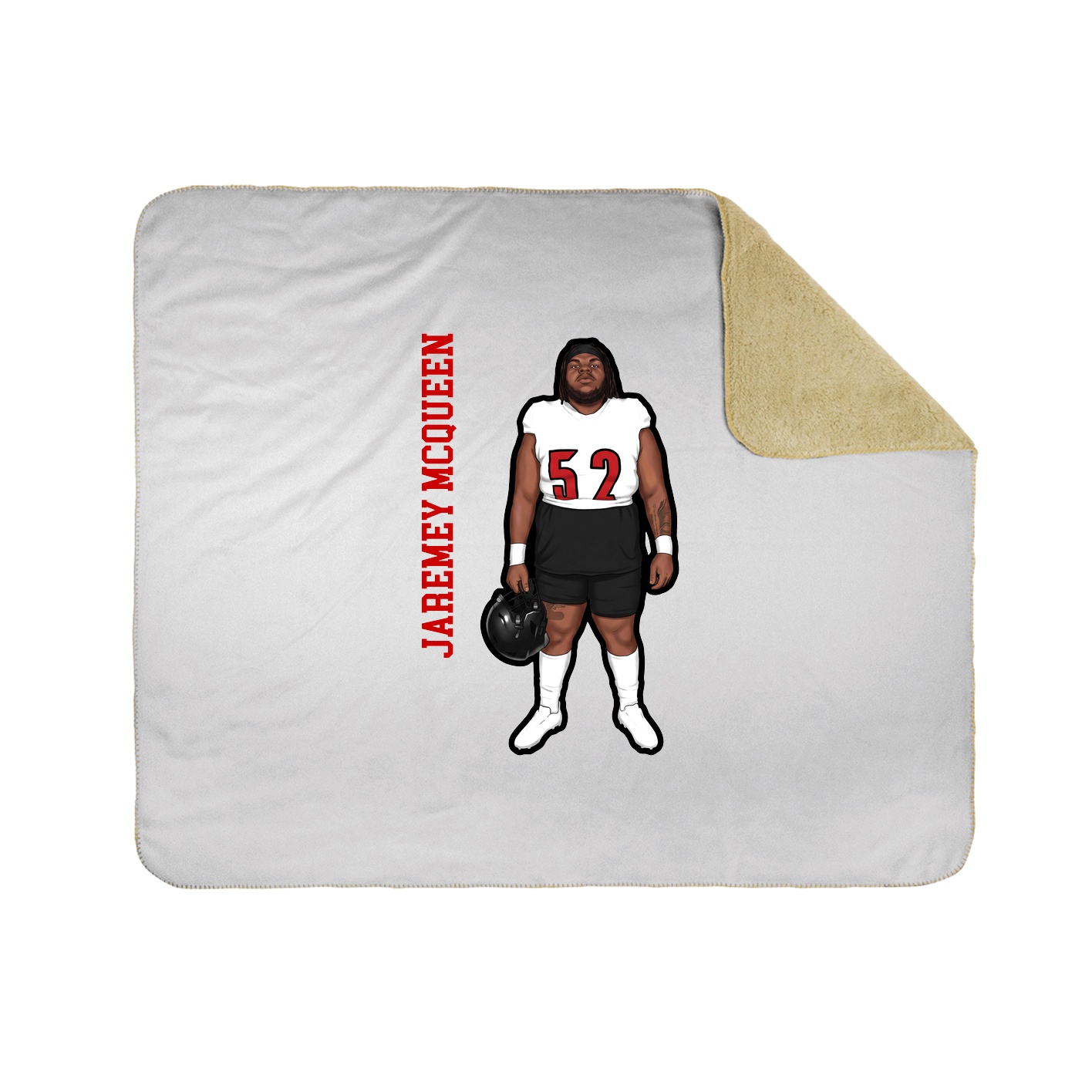 Throw Blanket — Name Vertical in White