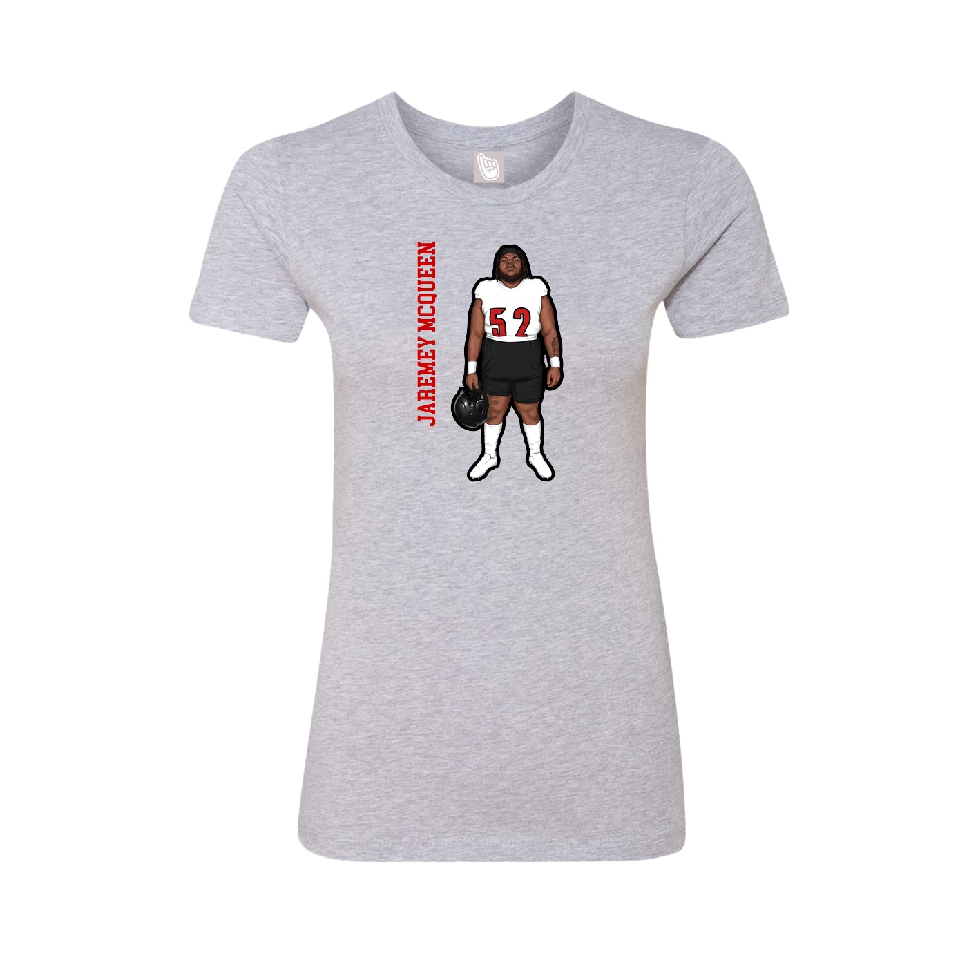 Fitted Women's Tee — Name Vertical in Grey