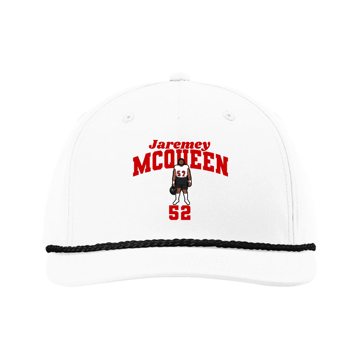 Five-Panel Classic Rope Cap — Signature Arch in White