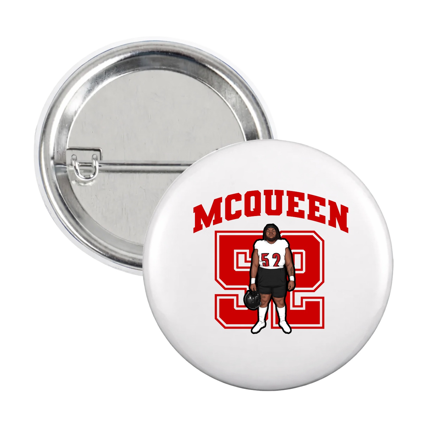 Game Day Button — Number in White