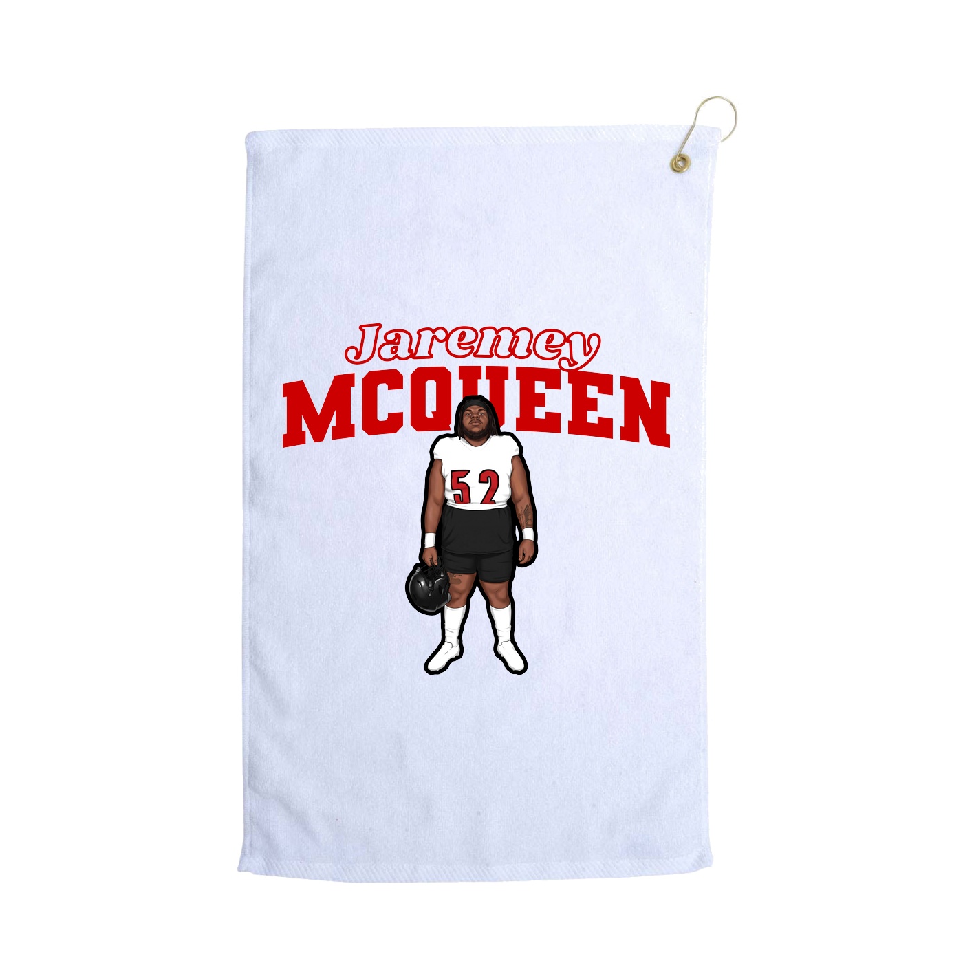 Golf Towel — Name Arch in White