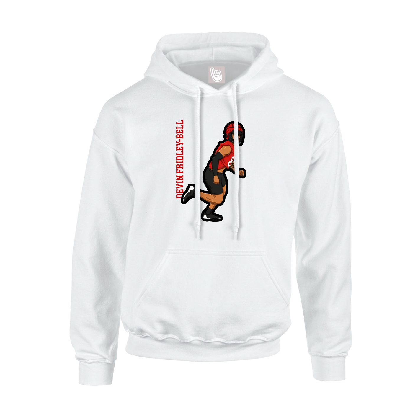 Youth Hoodie — Name Vertical in White