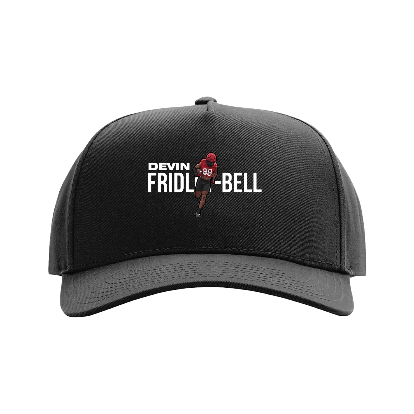 Full Fabric Five-Panel Champ Cap — Player Name in Black