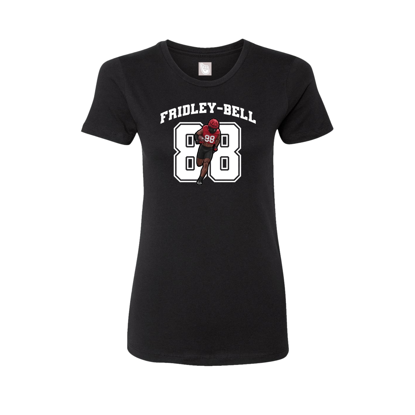 Fitted Women's Tee — Number in Black