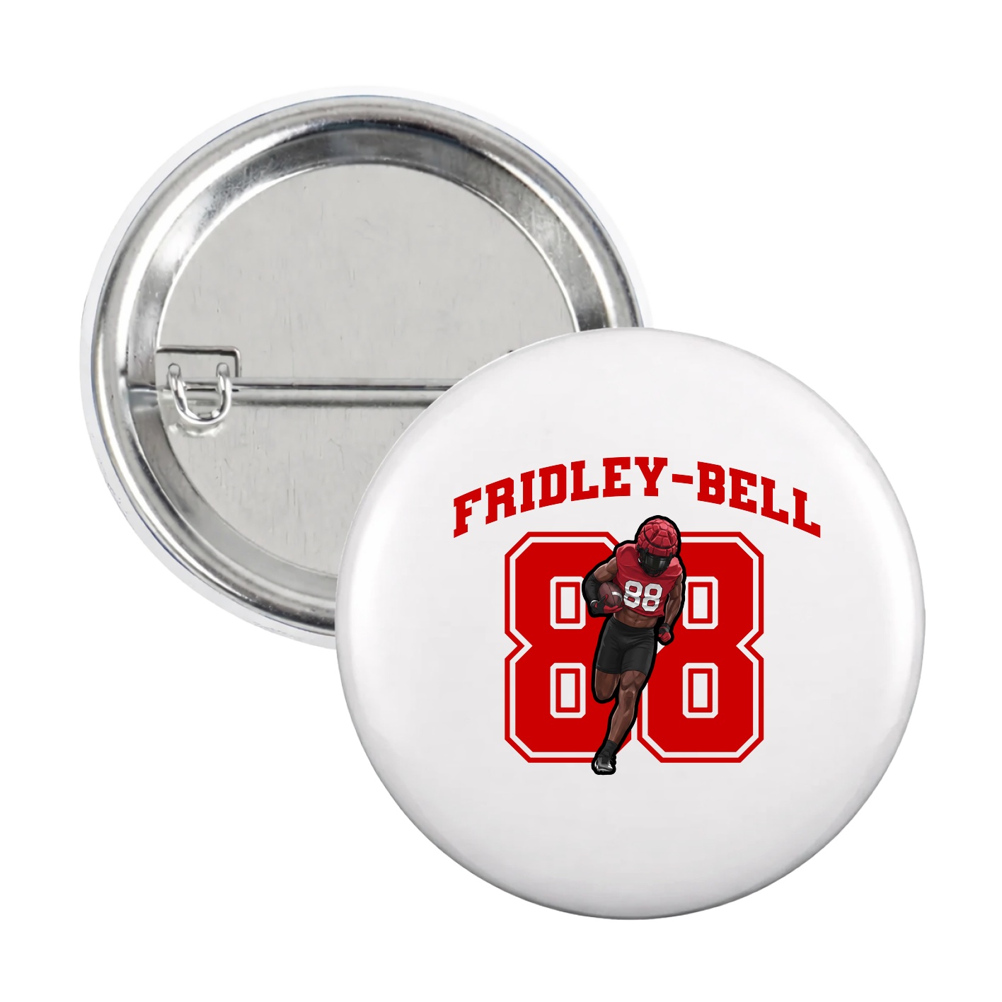 Game Day Button — Number in White