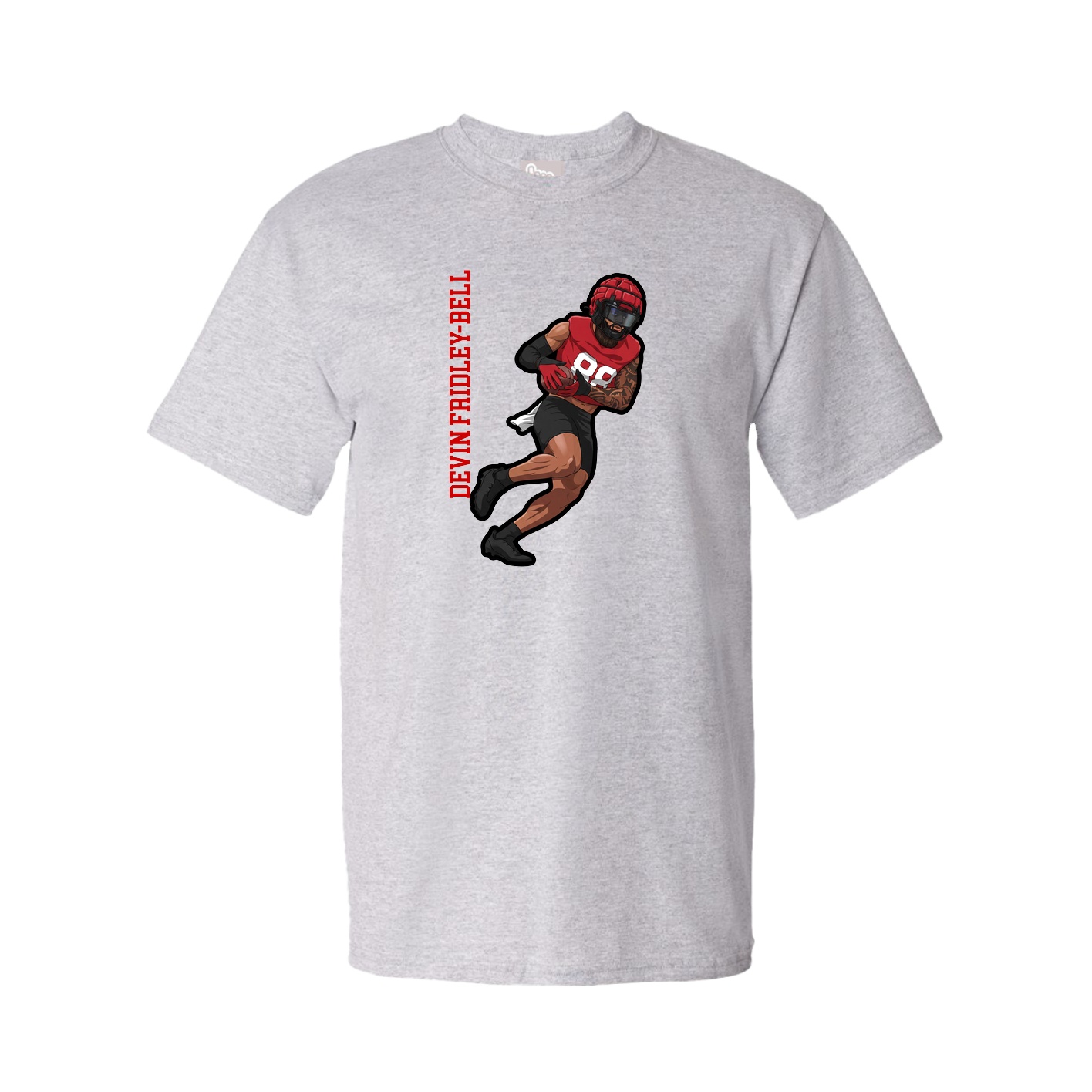 Youth Tee — Name Vertical in Grey