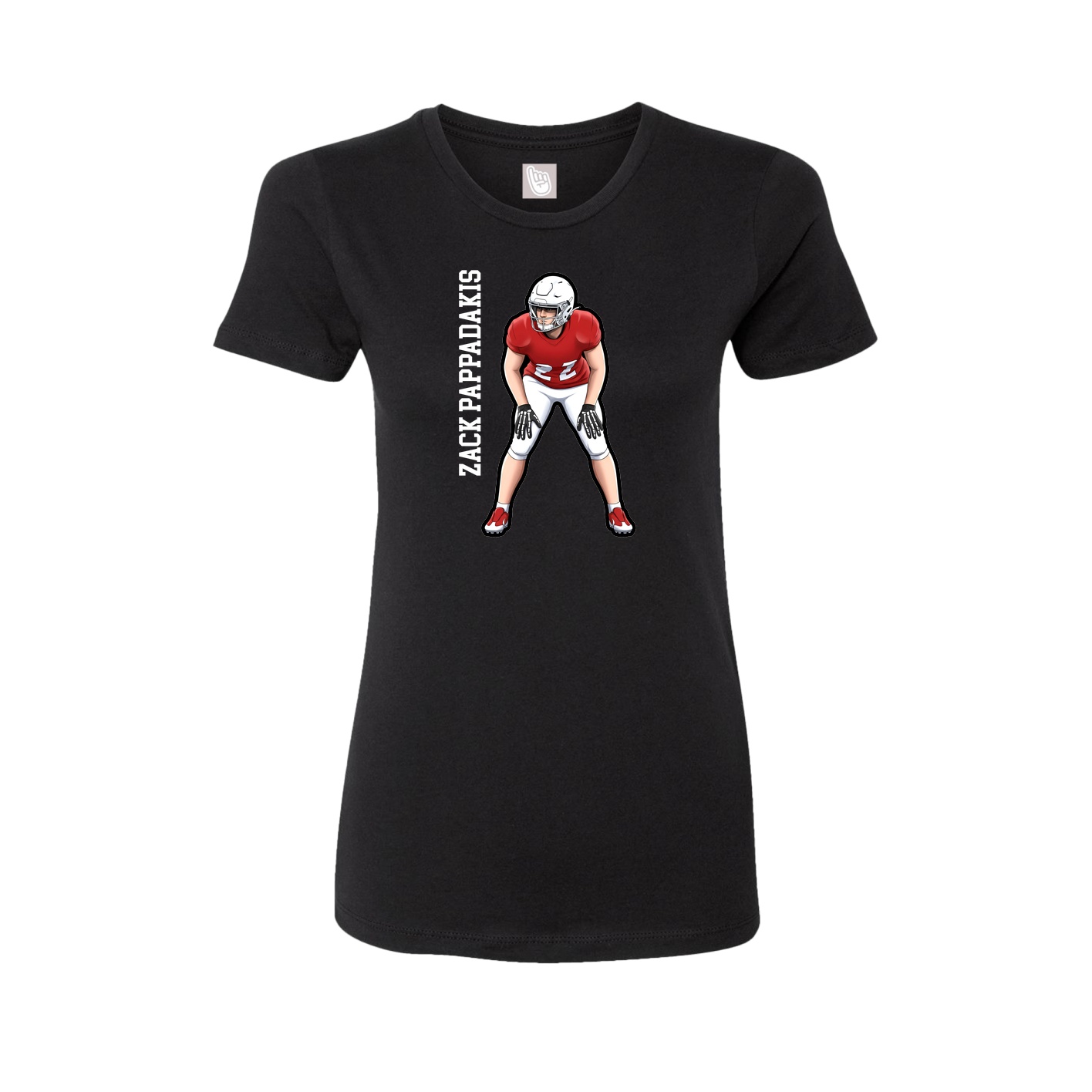 Fitted Women's Tee — Name Vertical in Black