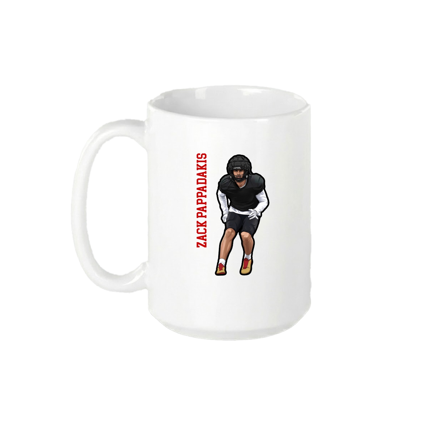 15oz Coffee Mug — Name Vertical in White