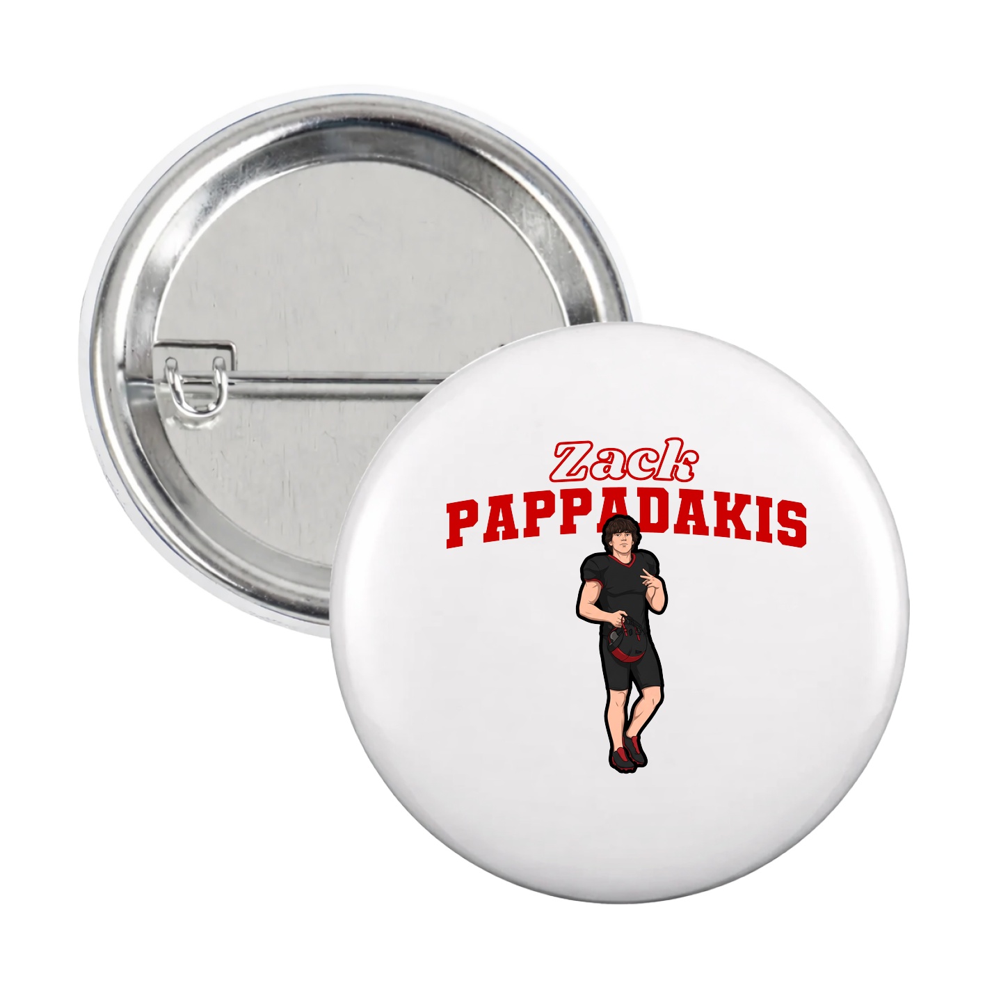 Game Day Button — Name Arch in White