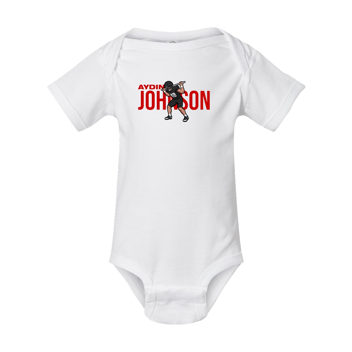 Baby Onesie — Player Name in White