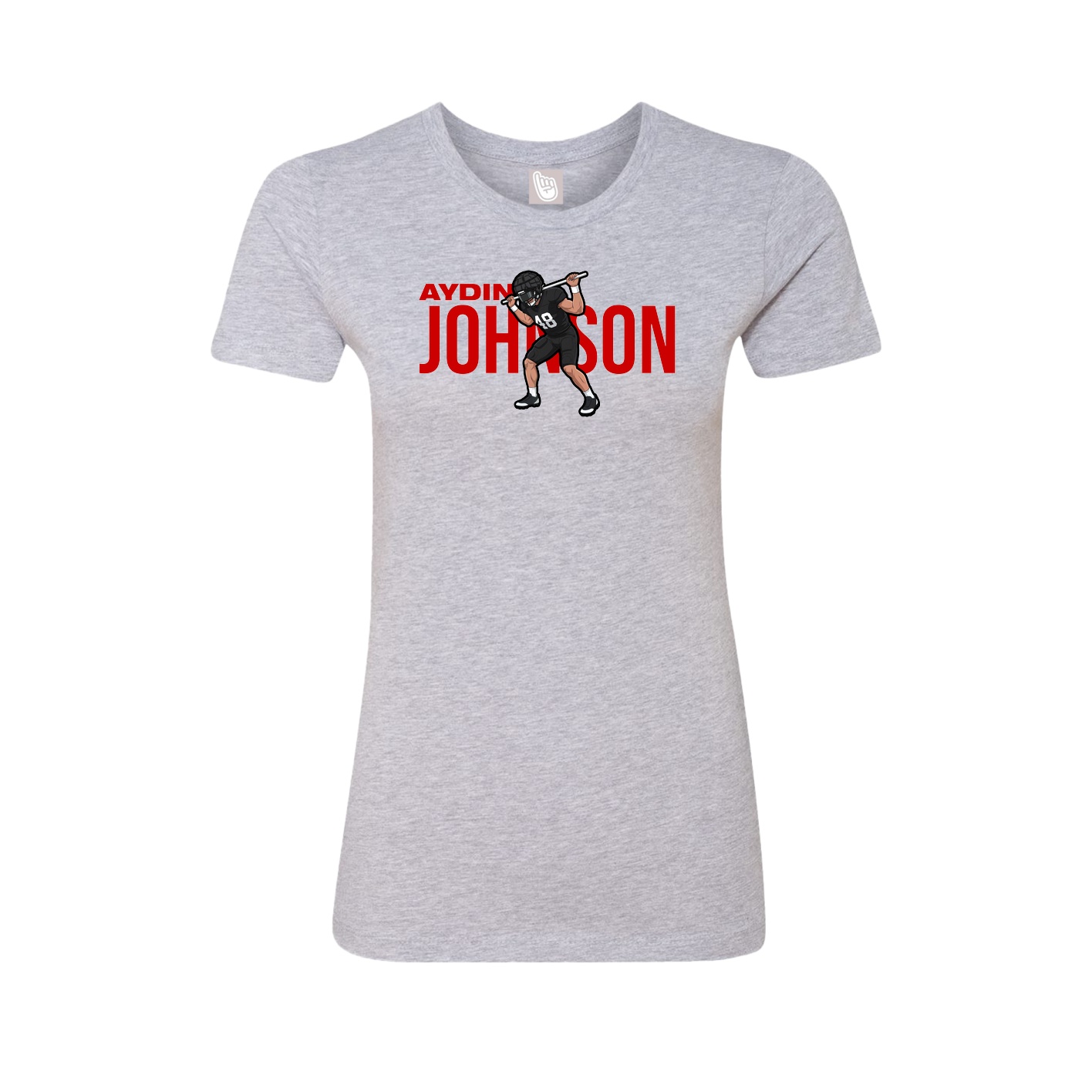Fitted Women's Tee — Player Name in Grey