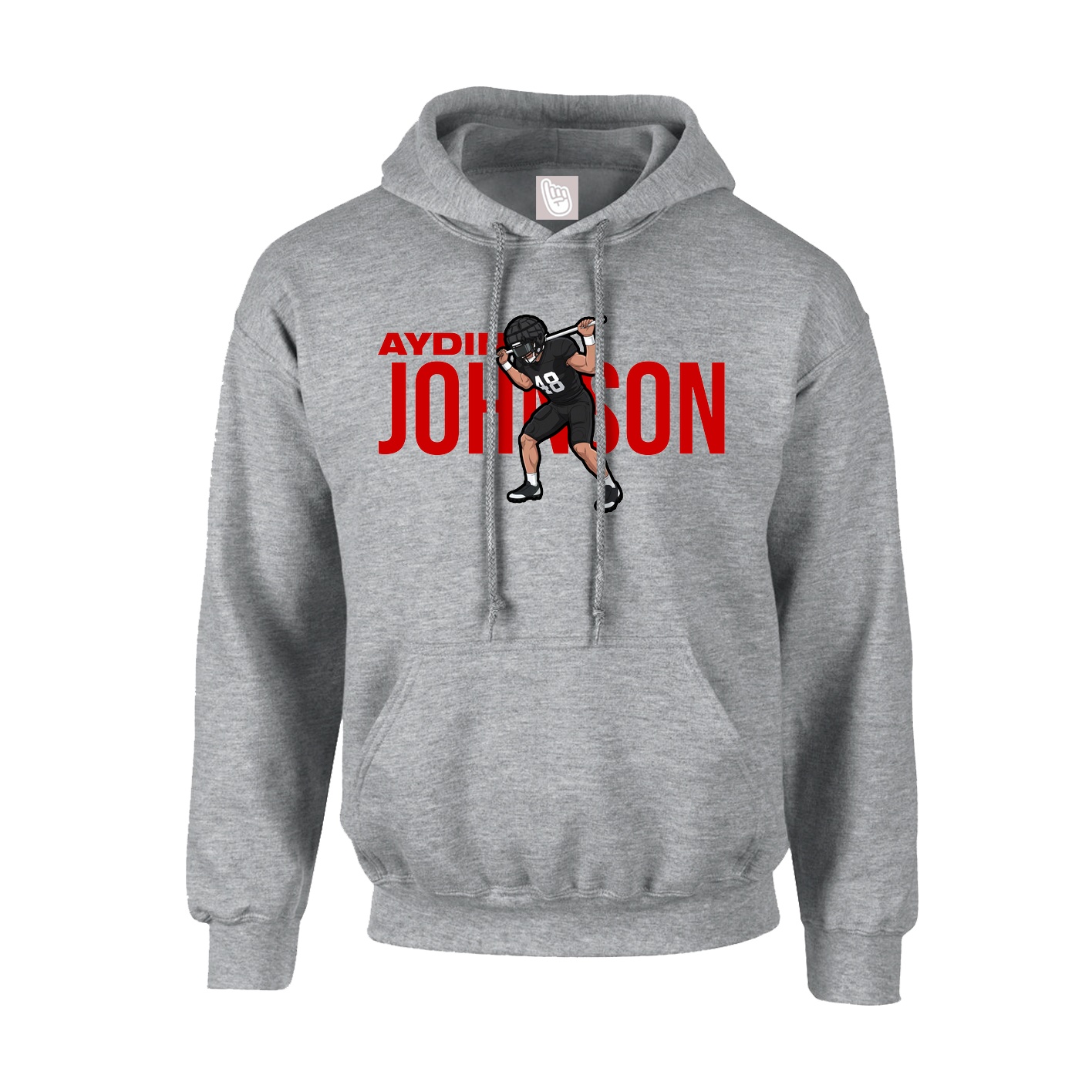 Hoodie — Player Name in Grey