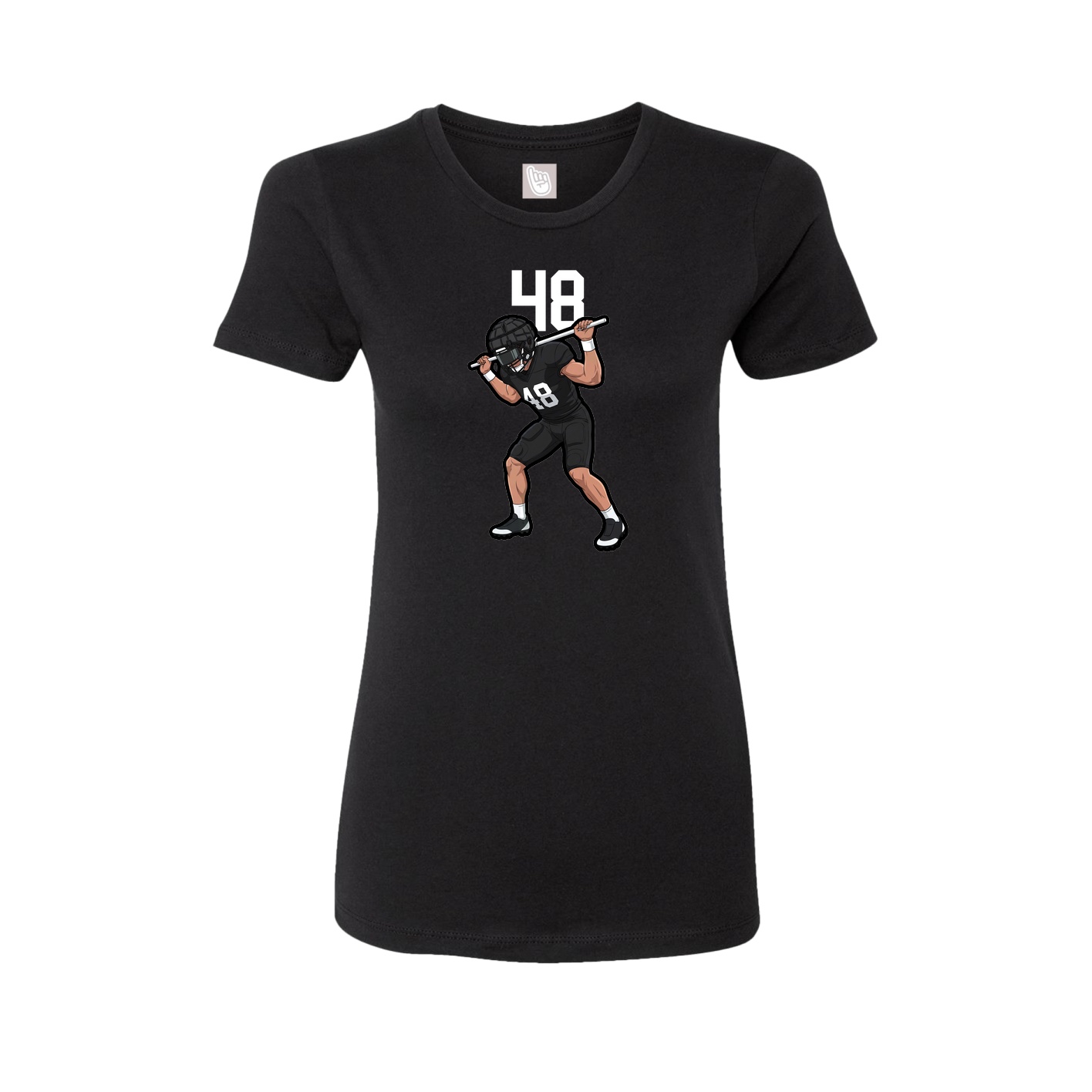 Fitted Women's Tee — Number Top in Black