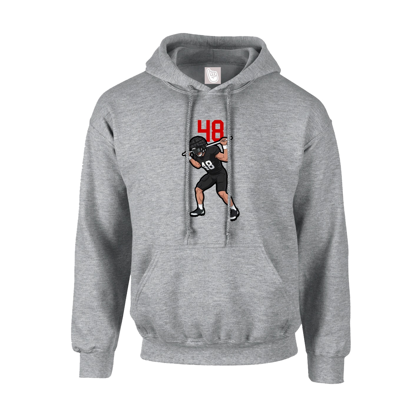Youth Hoodie — Number Top in Grey