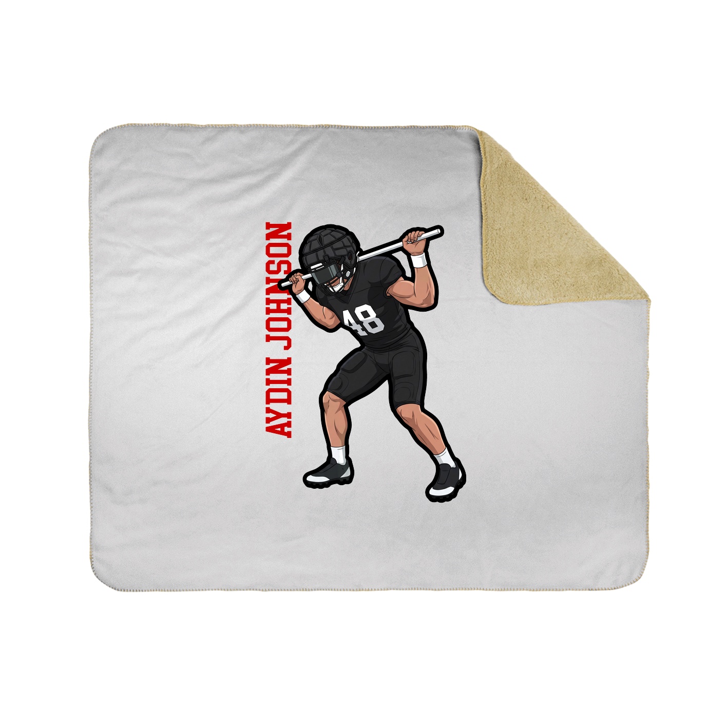 Throw Blanket — Name Vertical in White