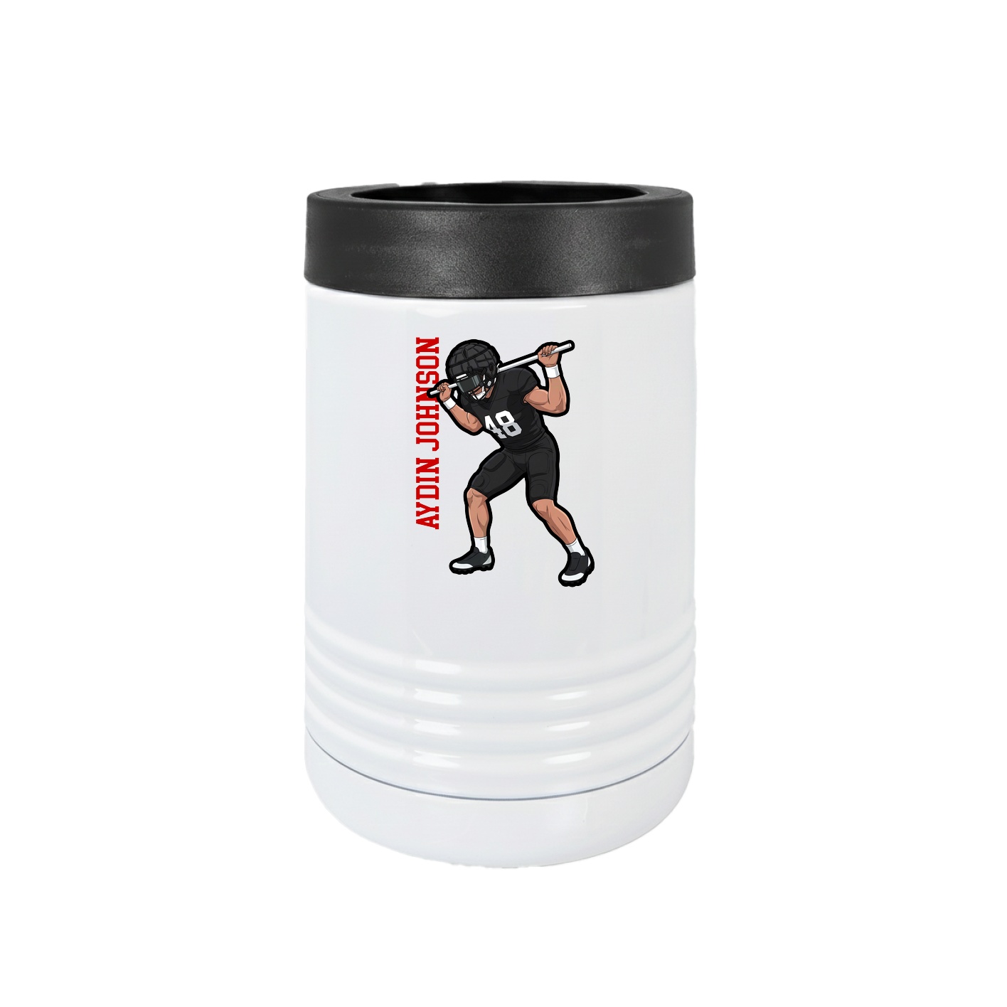 Beverage Holder — Name Vertical in White