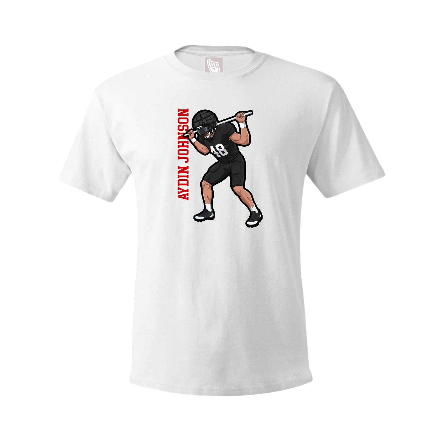 Tee — Name Vertical in White