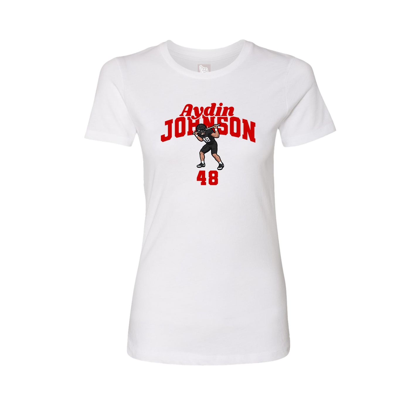 Fitted Women's Tee — Signature Arch in White