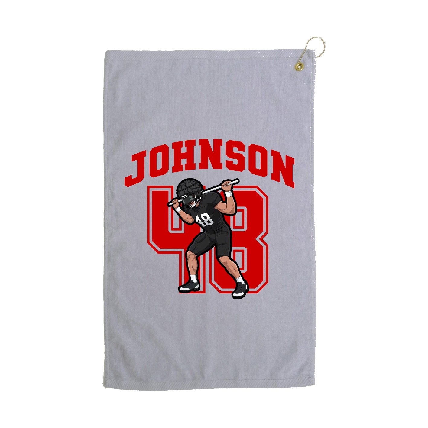Golf Towel — Number in Grey