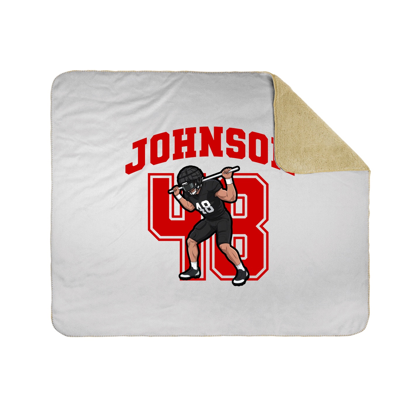 Throw Blanket — Number in White