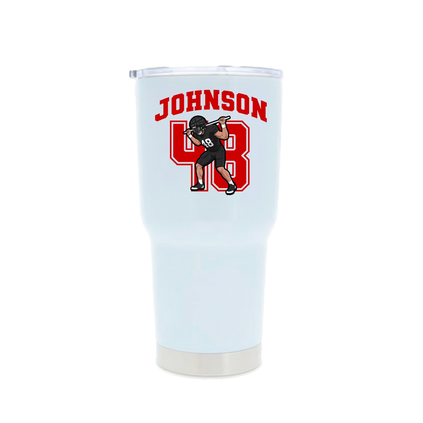 30oz Stainless Steel Tumbler — Number in White