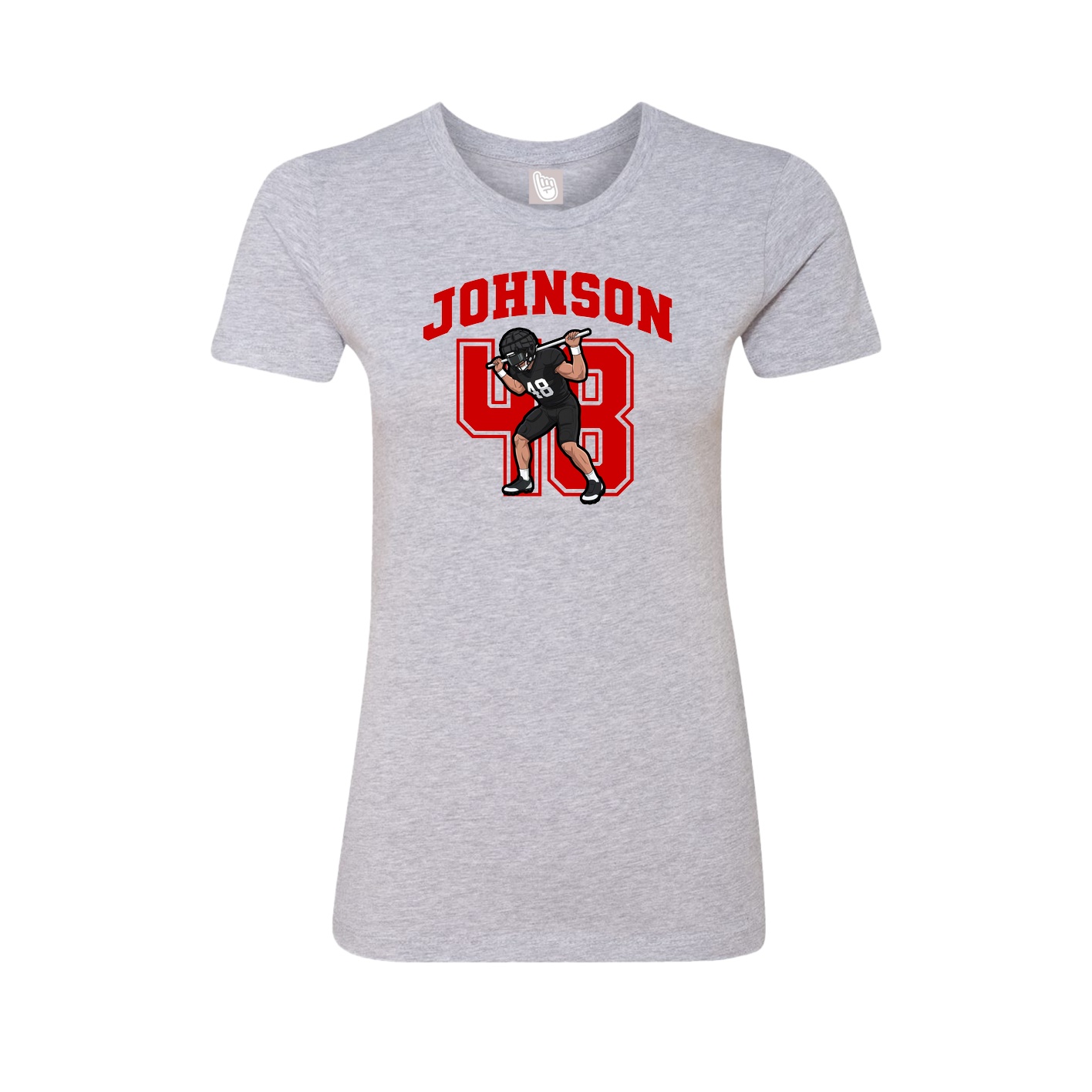 Fitted Women's Tee — Number in Grey