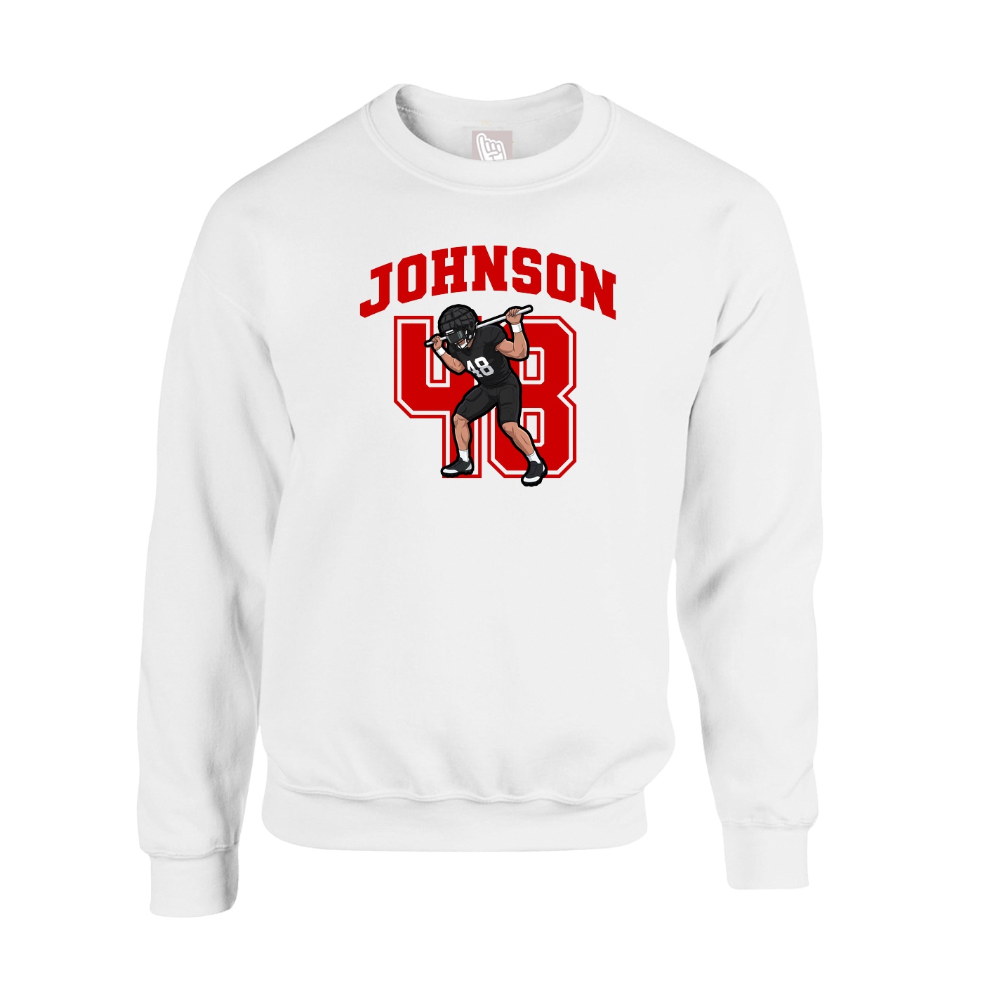 Fleece Crew — Number in White