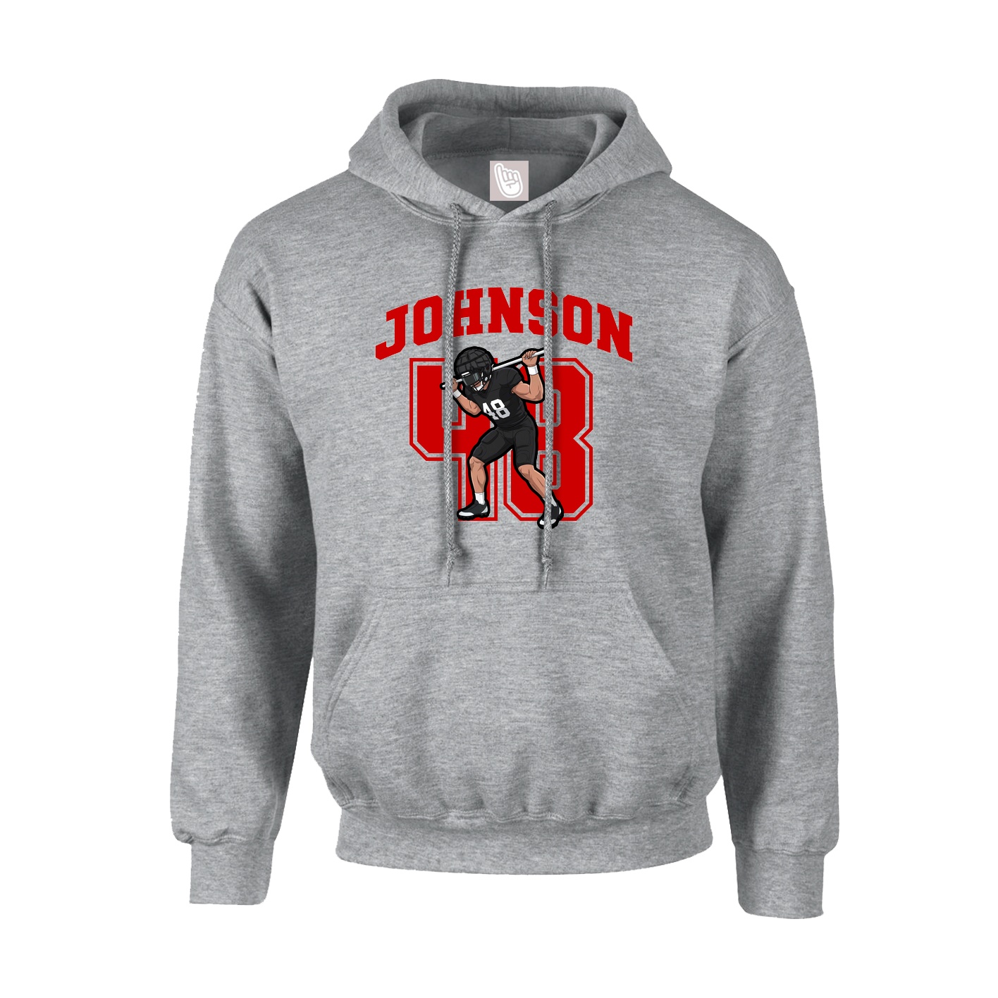 Youth Hoodie — Number in Grey