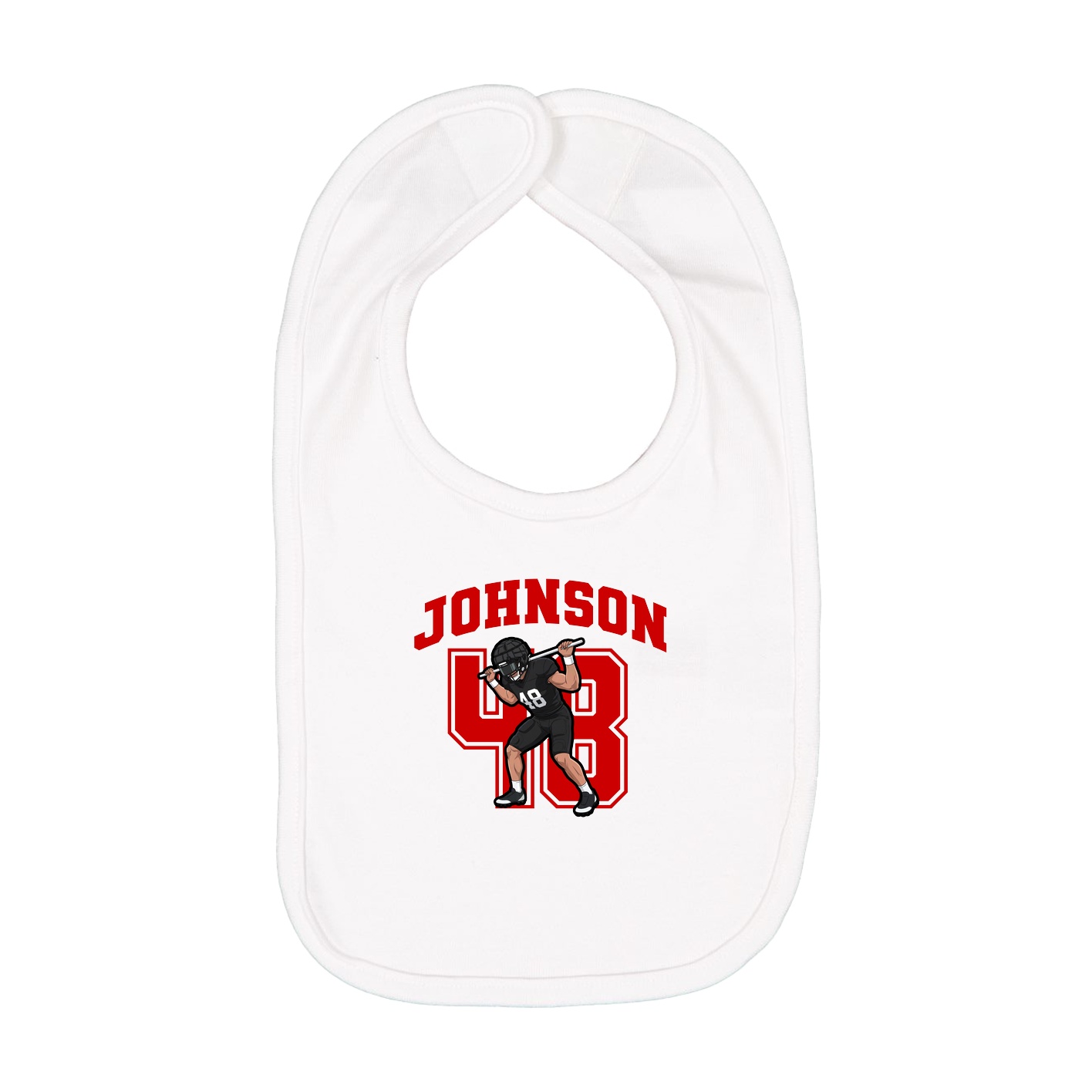 Infant Bib — Number in White