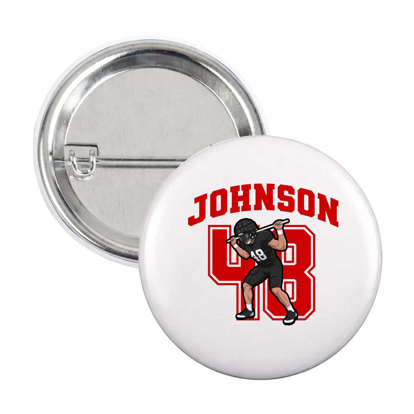 Game Day Button — Number in White