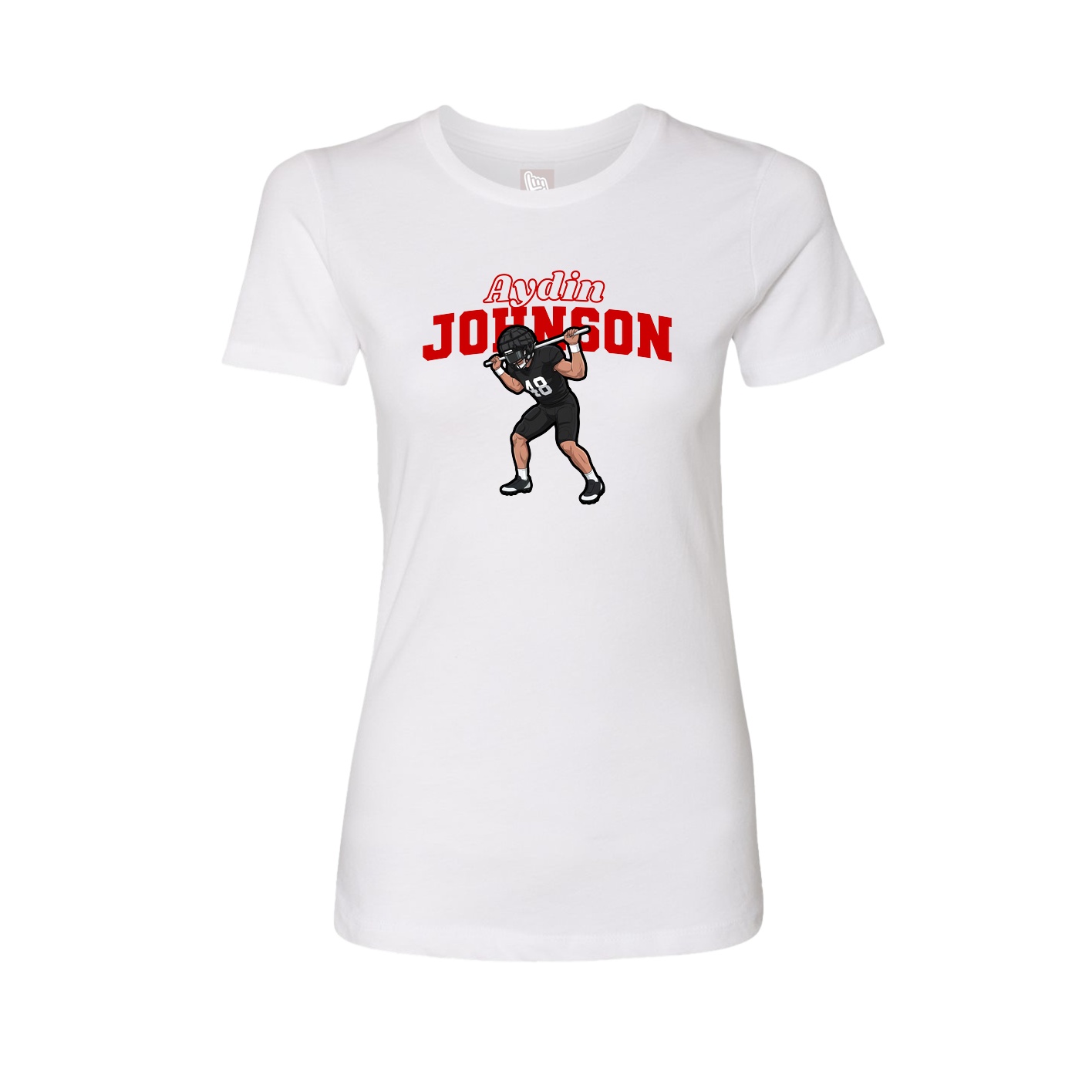 Fitted Women's Tee — Name Arch in White