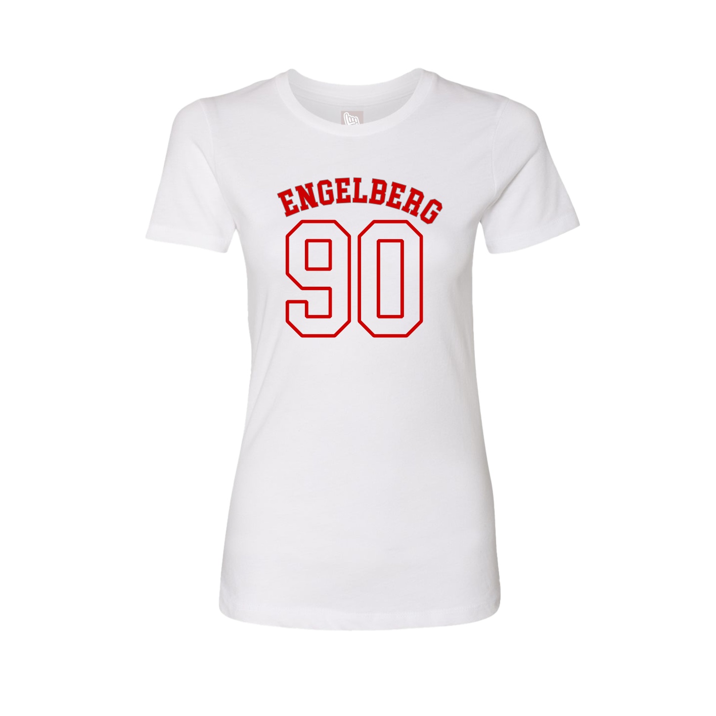 Fitted Women's Tee — Shirsey Arch in White