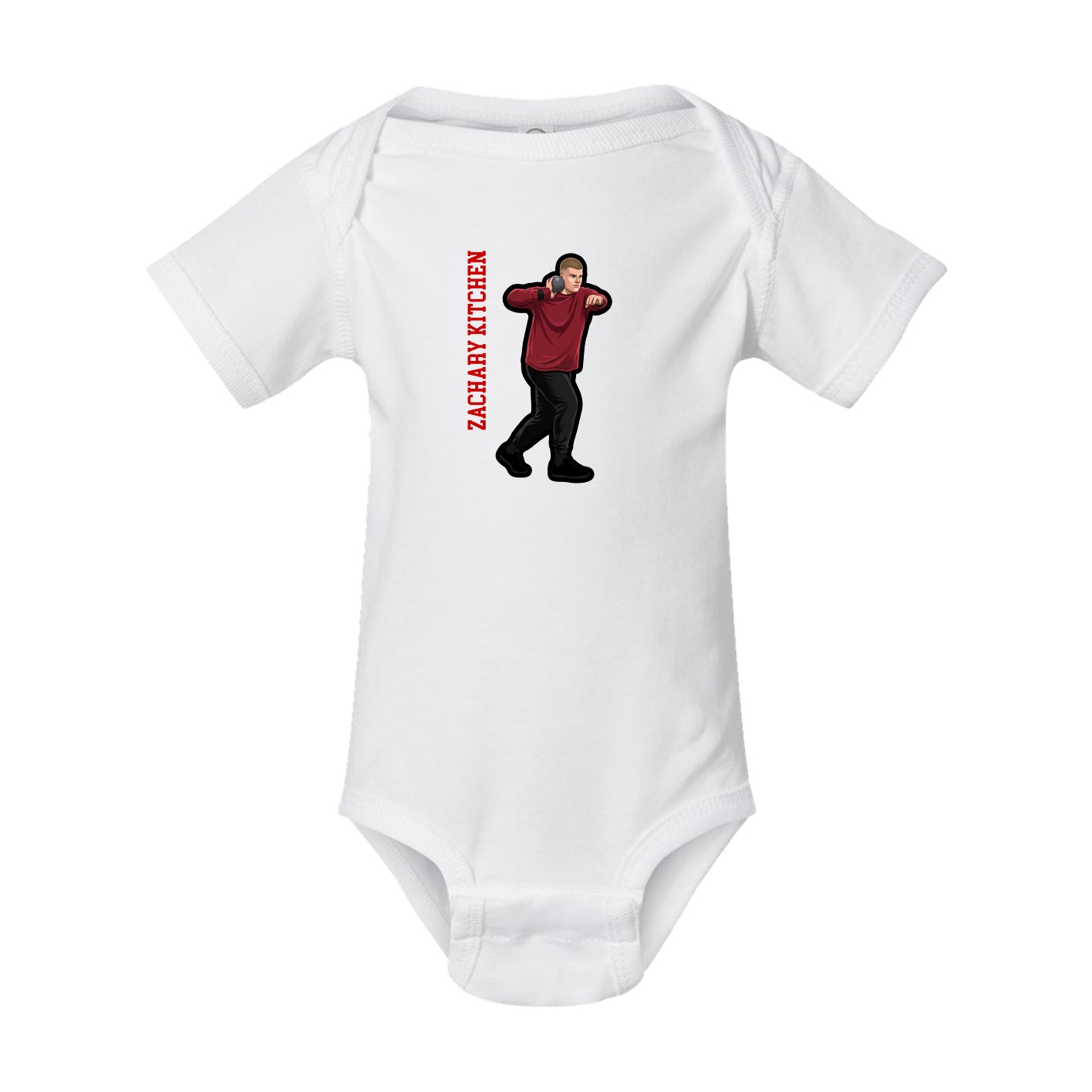 Baby Onesie — Name Vertical in White