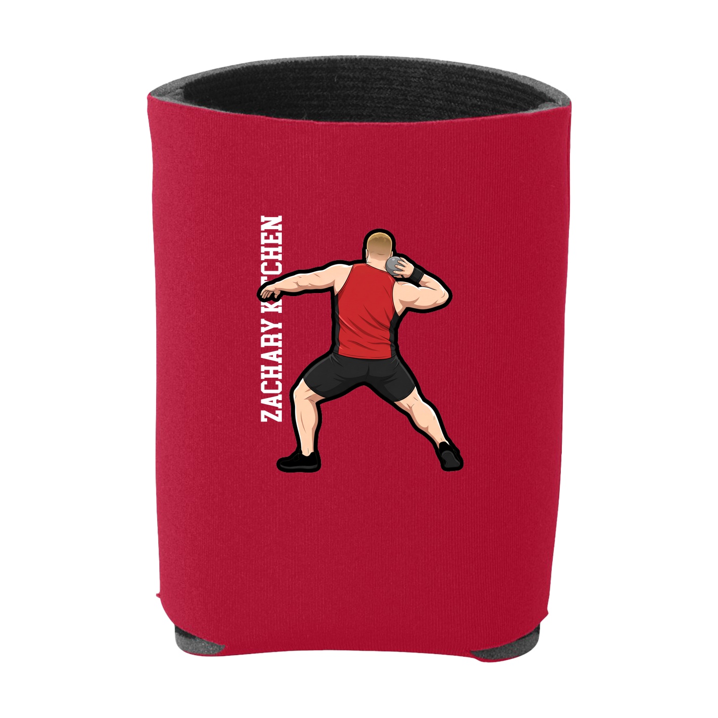 Can Holder — Name Vertical in Red
