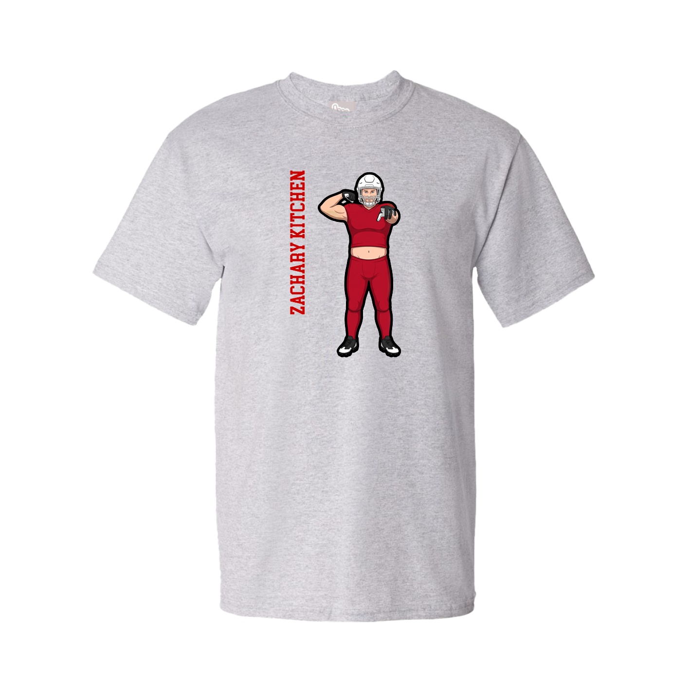 Youth Tee — Name Vertical in Grey
