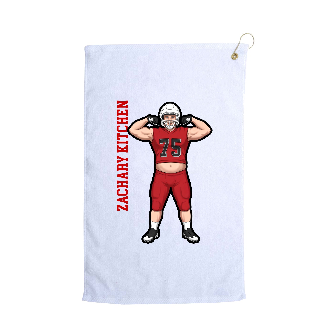 Golf Towel — Name Vertical in White
