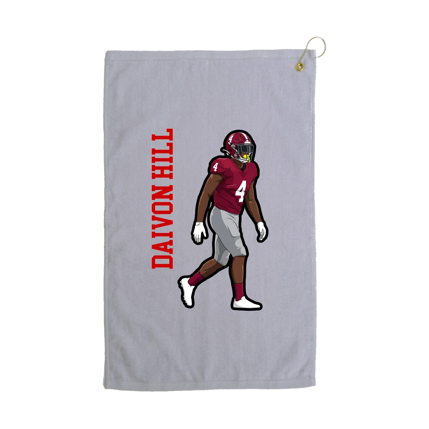 Golf Towel — Name Vertical in Grey