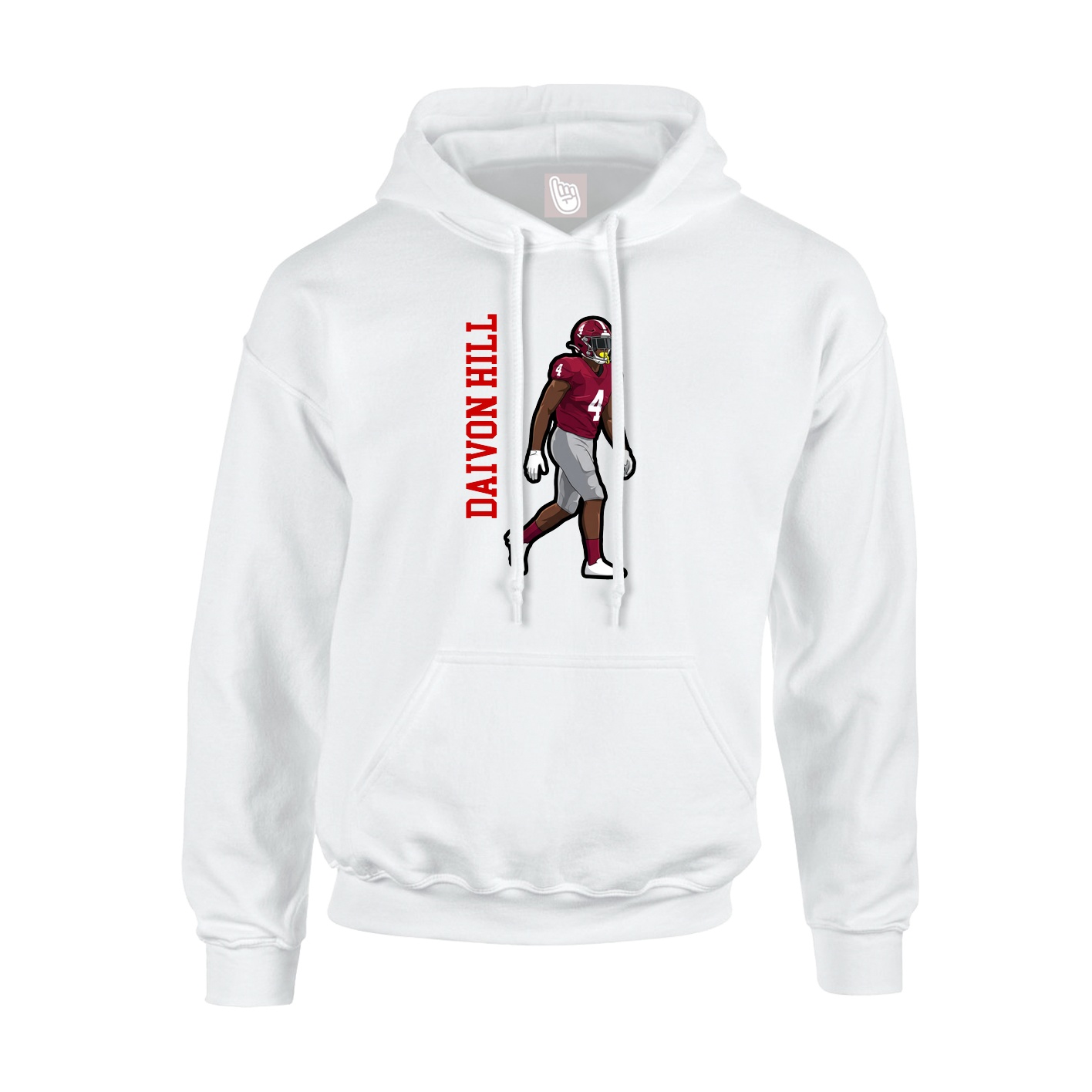 Youth Hoodie — Name Vertical in White