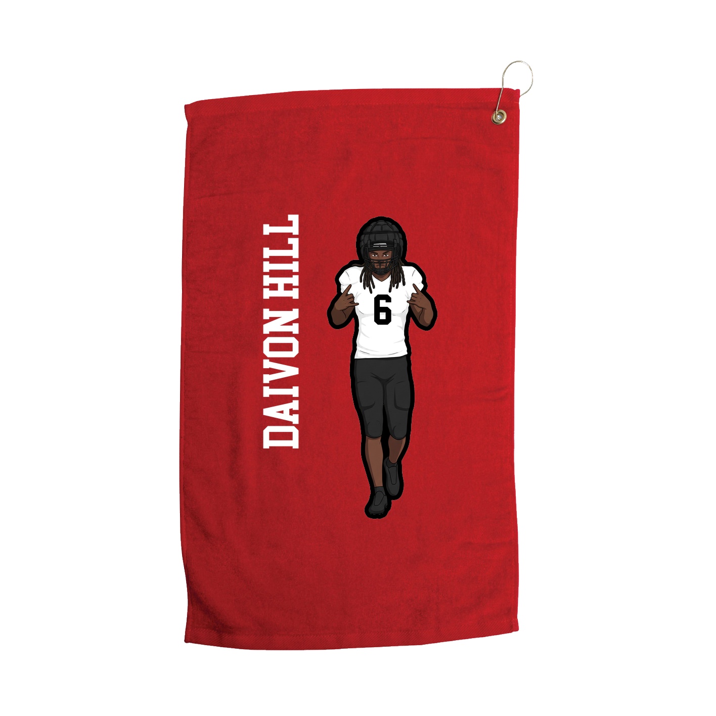 Golf Towel — Name Vertical in Red