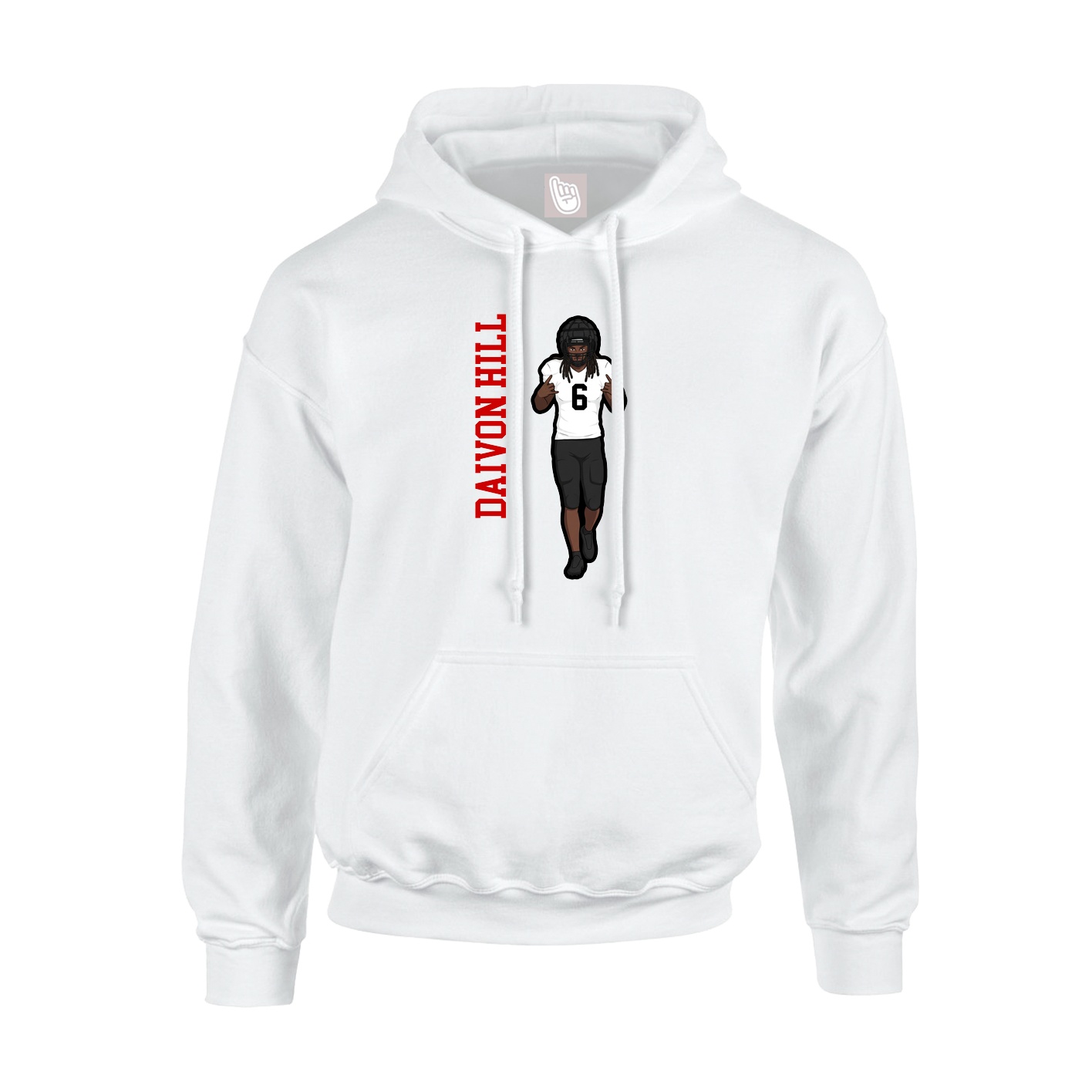 Youth Hoodie — Name Vertical in White