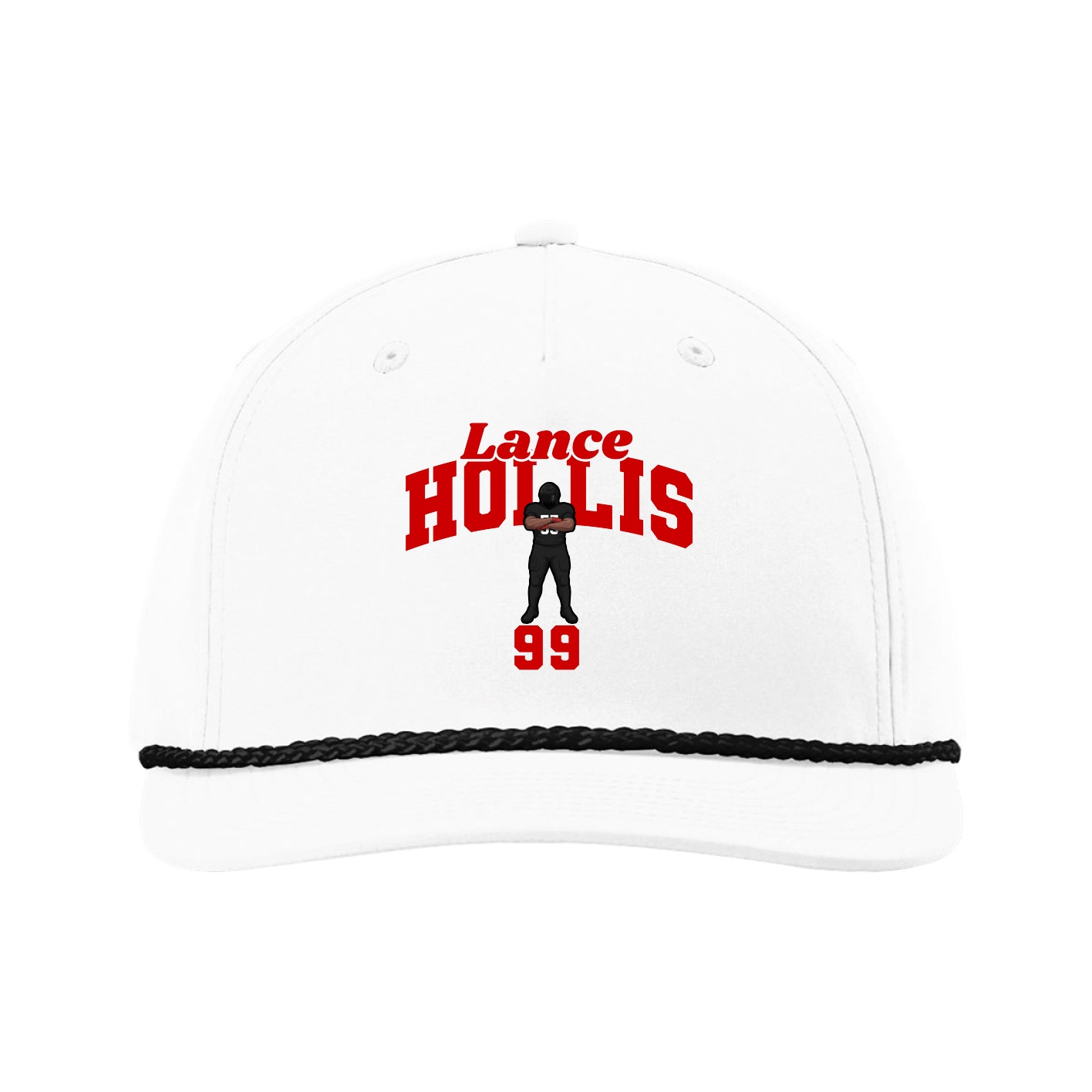 Five-Panel Classic Rope Cap — Signature Arch in White