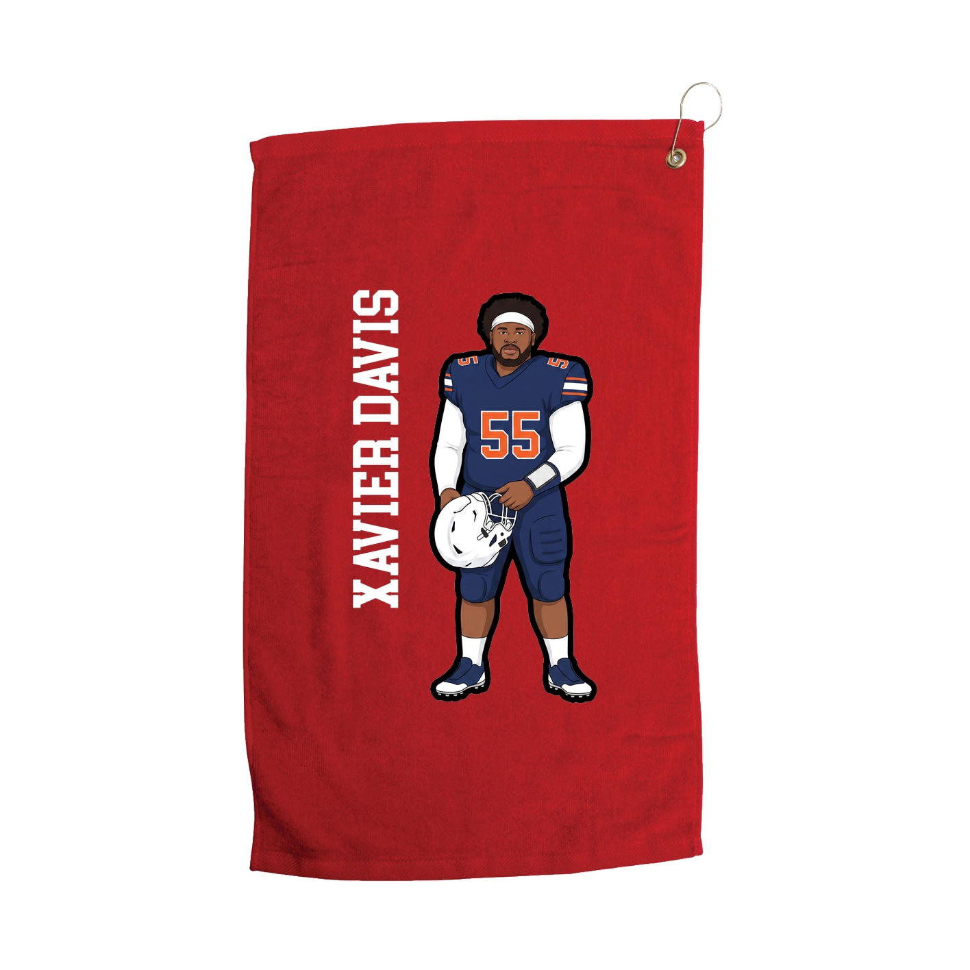 Golf Towel — Name Vertical in Red