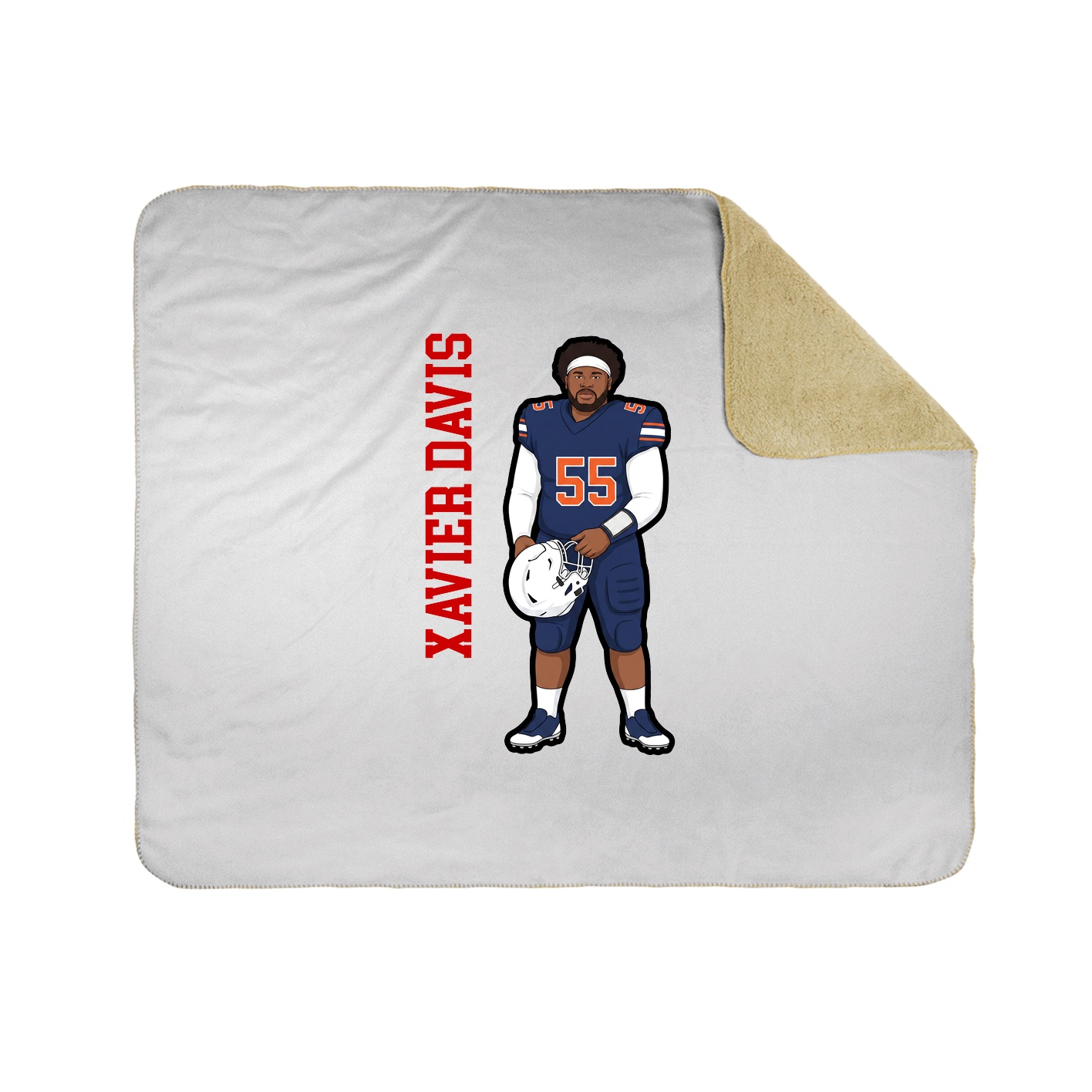 Throw Blanket — Name Vertical in White