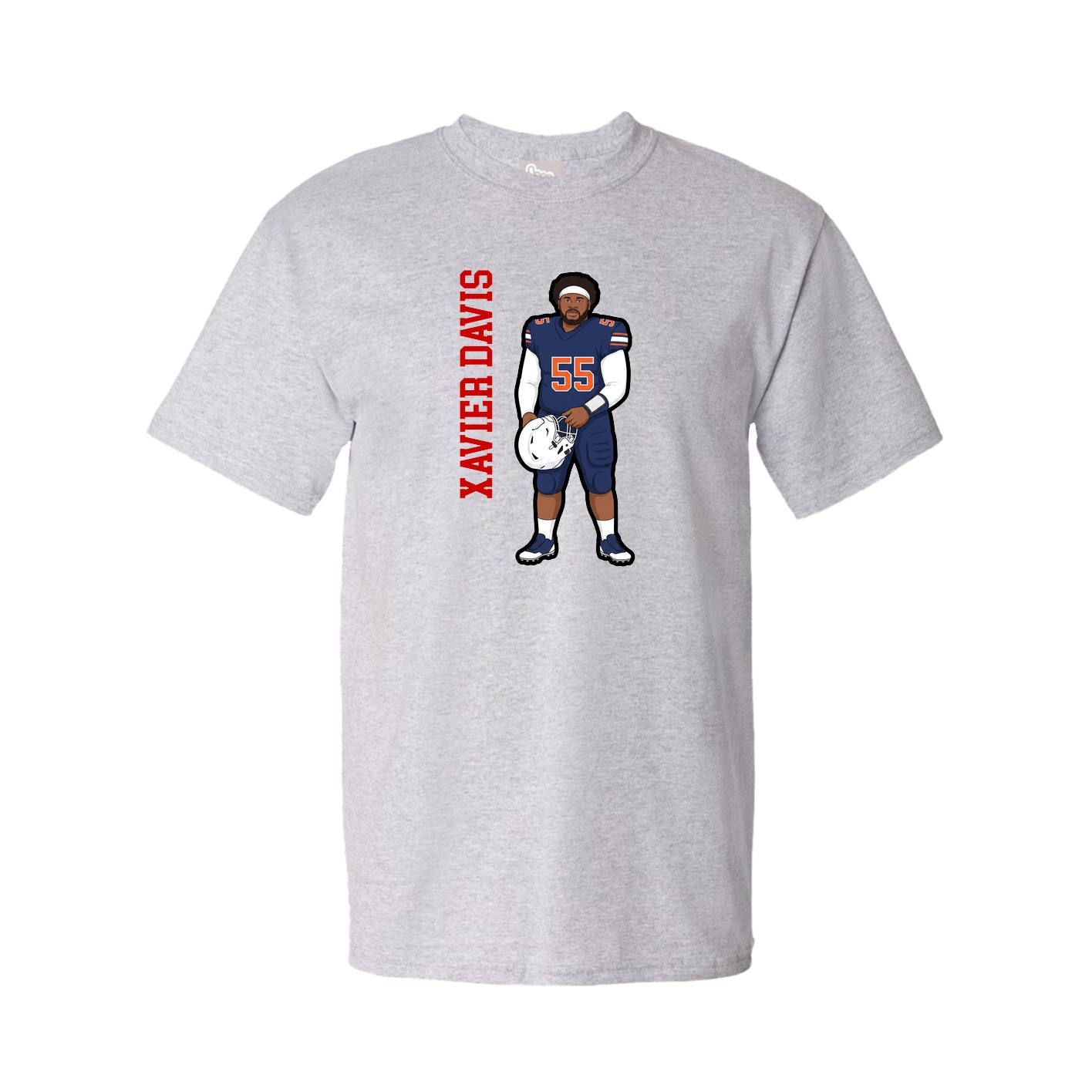 Youth Tee — Name Vertical in Grey