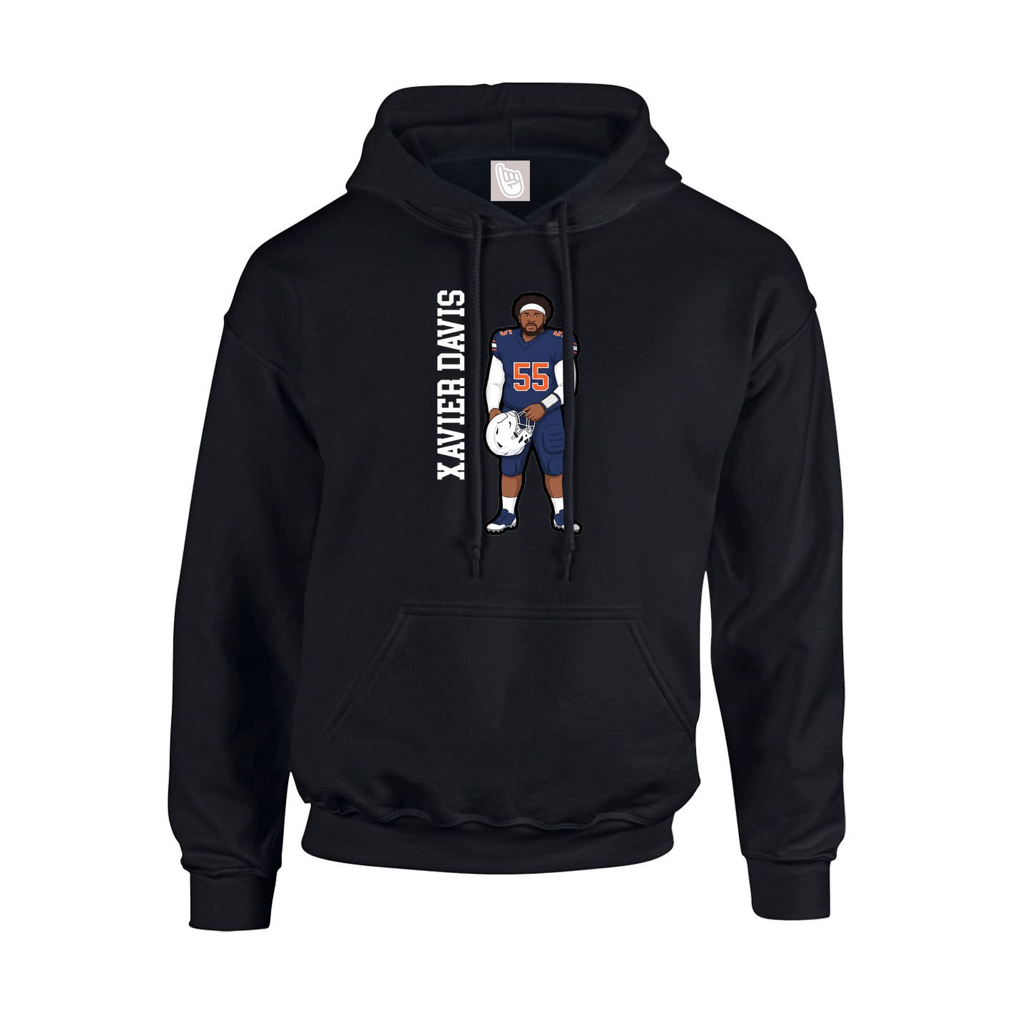 Youth Hoodie — Name Vertical in Black