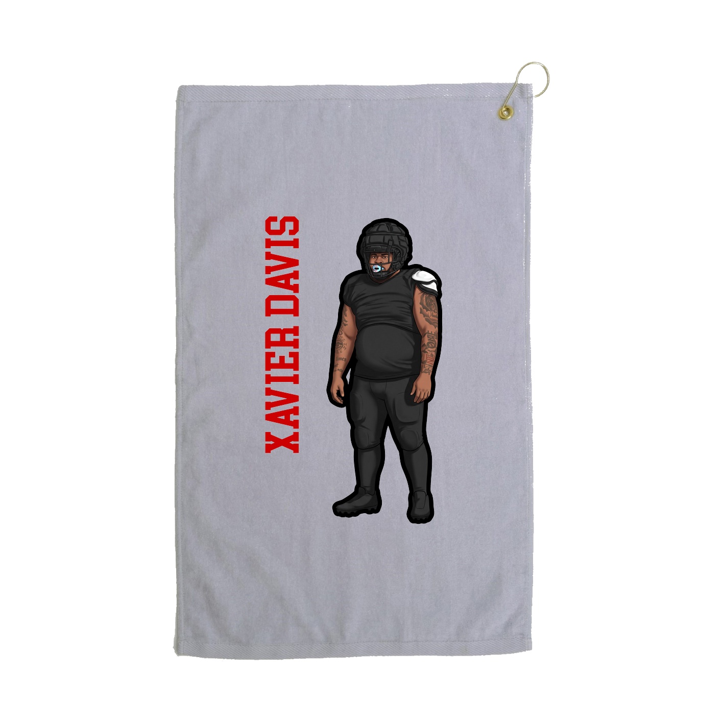 Golf Towel — Name Vertical in Grey