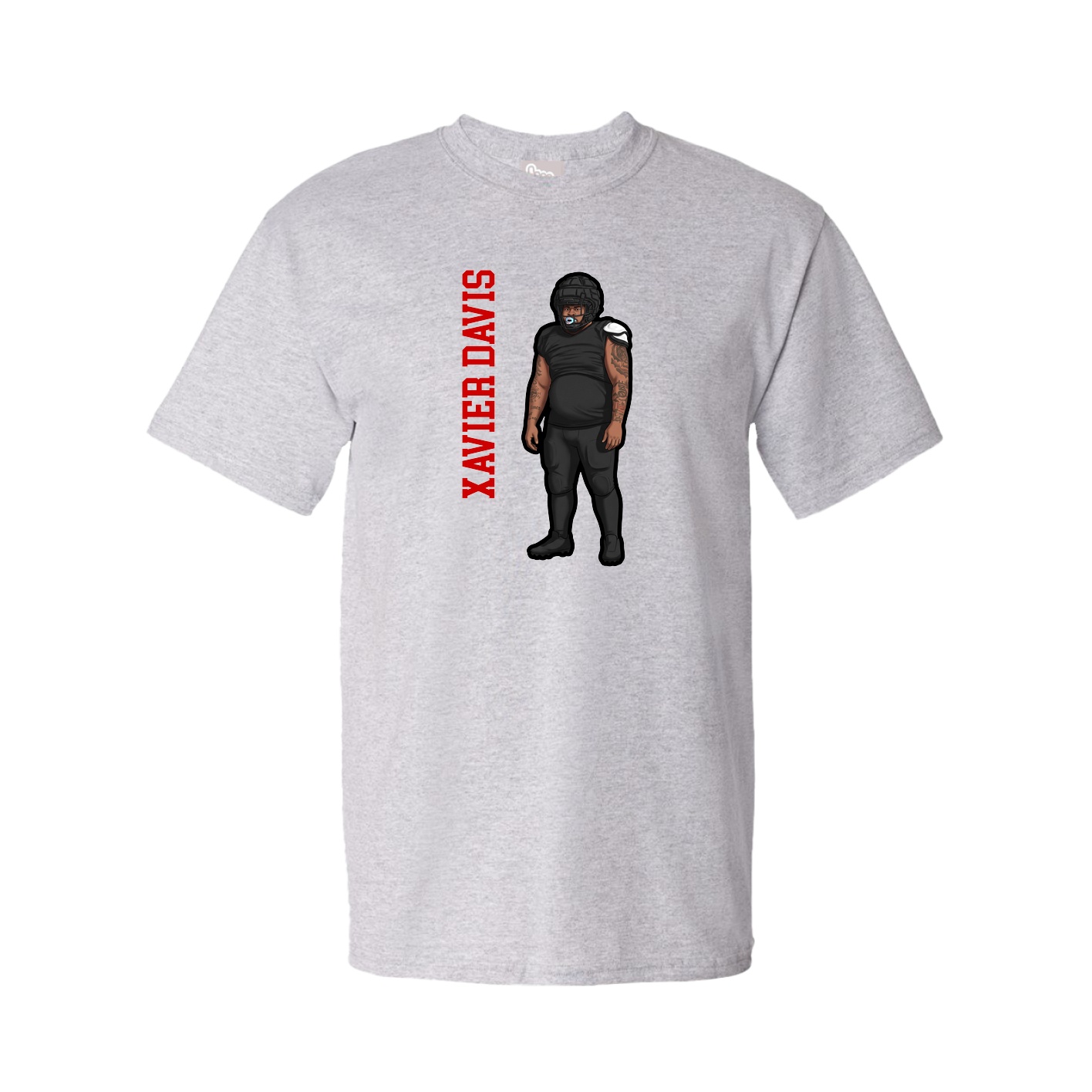 Tee — Name Vertical in Grey