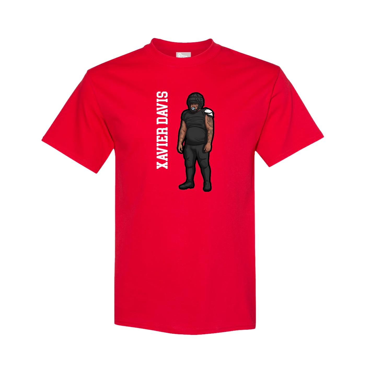 Youth Tee — Name Vertical in Red