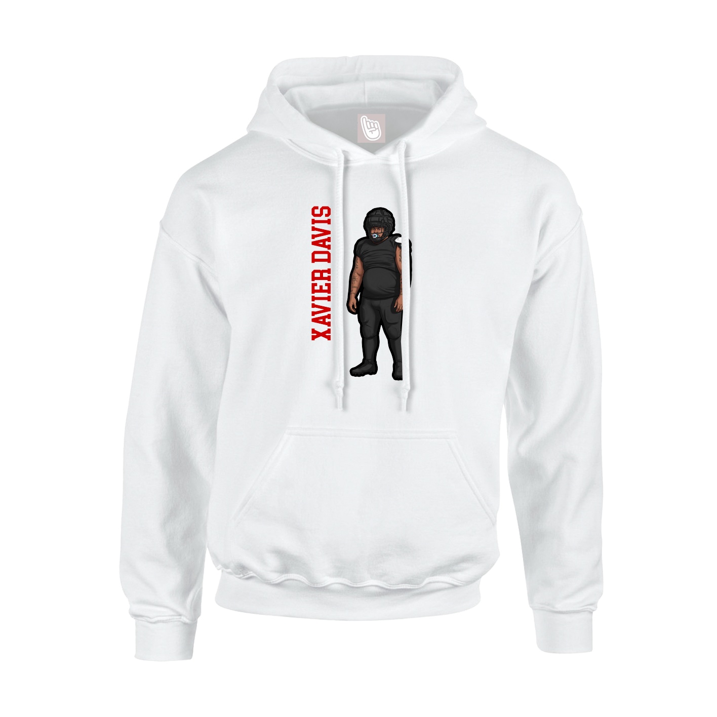 Hoodie — Name Vertical in White