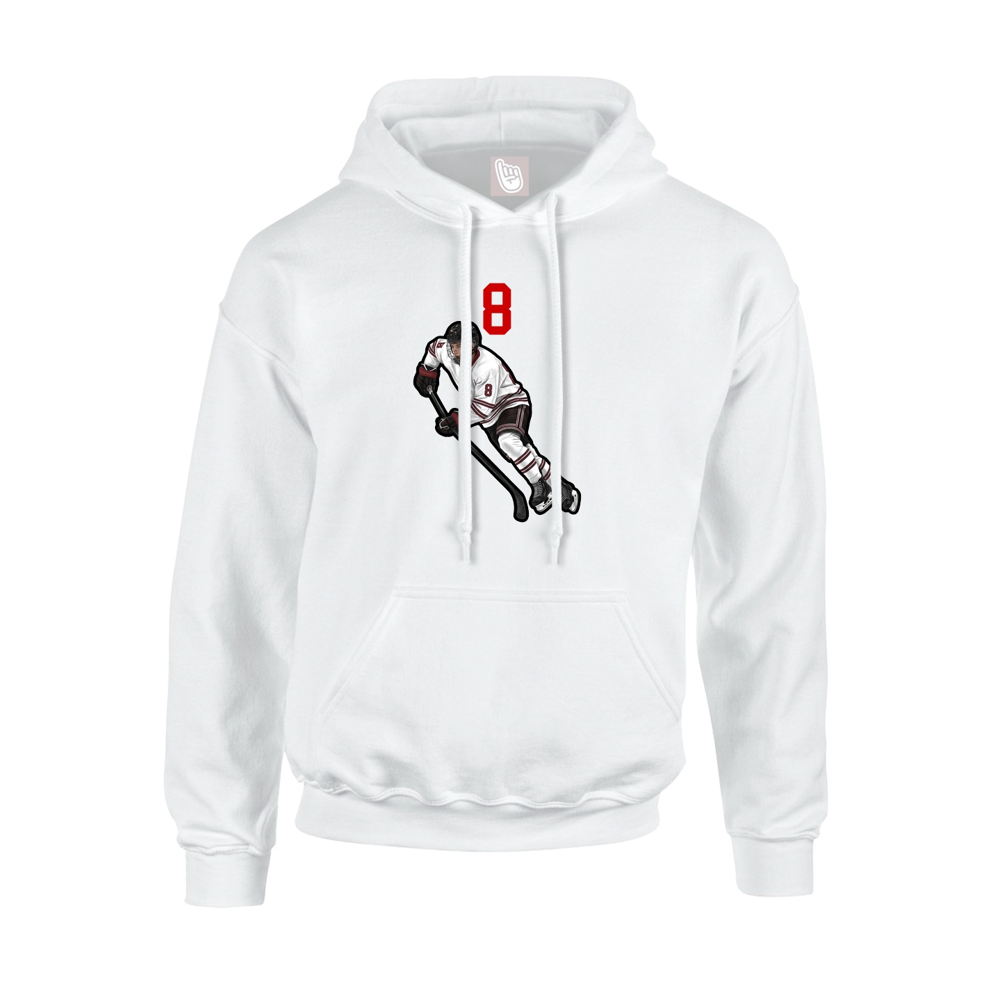 Youth Hoodie — Number Top in White